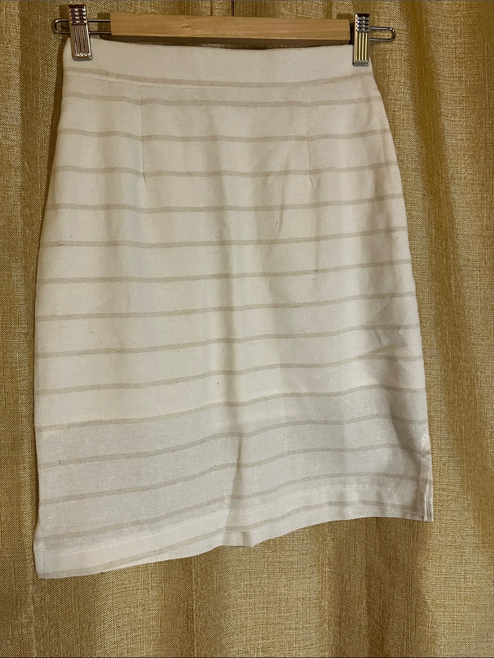 Cream Striped Pencil Skirt — Women's Classic Pencil